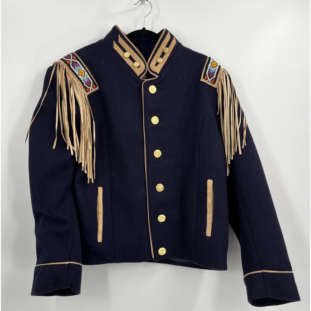 Diamond Leathers Wool Leather Coat with fringe Size. S